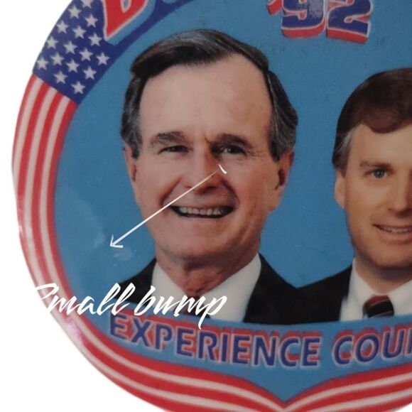 Vintage Bush Quayle 1992 Experience Counts Presidential Campaign Button 3" - Picture 4 of 4